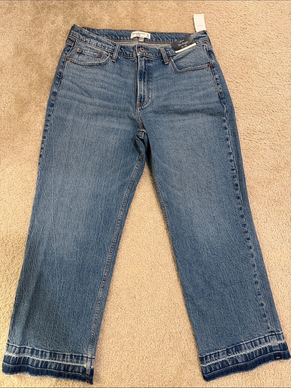 Abercrombie & Fitch Medium Blue Straight-Leg Jeans
